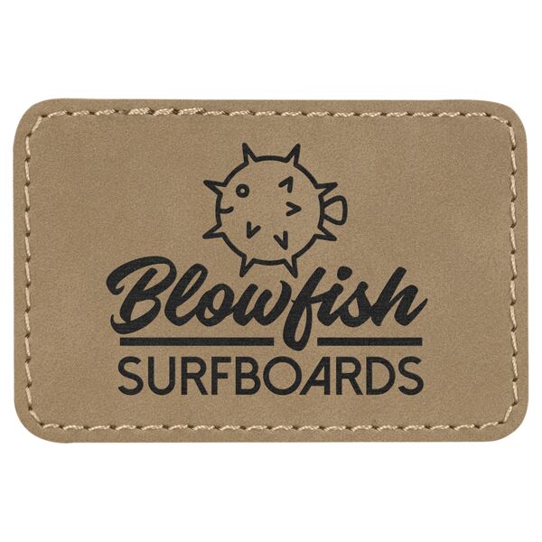 3" x 2" Laserable Leatherette Rectangle Patch with Kota Pro Adhesive Thumbnail