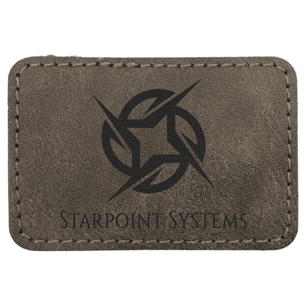 3" x 2" Dark Premier Laserable Leatherette Rectangle Patch with Kota Pro Adhesive - Creekside Collection Thumbnail