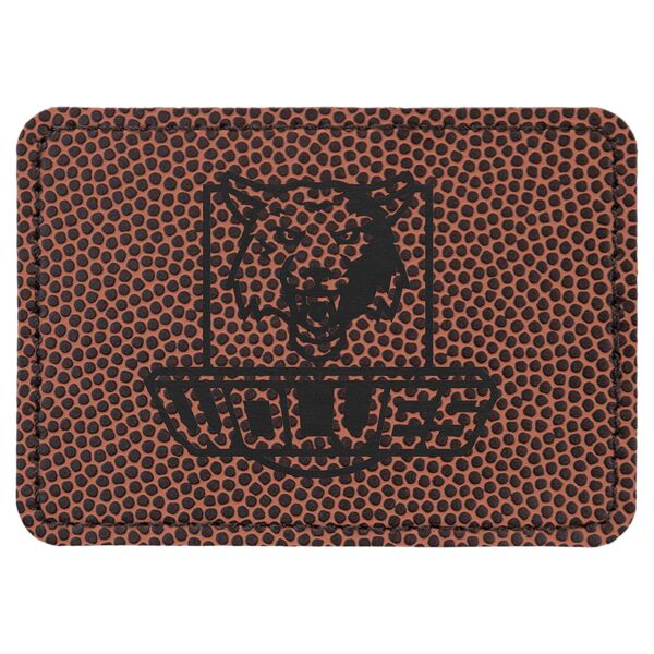 3 1/2" x 2 1/2" Rectangle Football Laserable Leatherette Patch with Adhesive Thumbnail