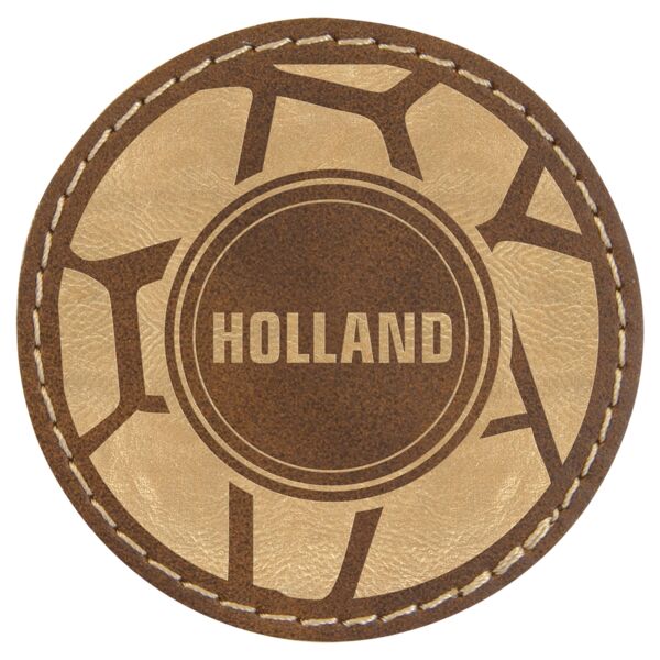 2 1/2" Round Rustic/ Laserable Leatherette Patch with Adhesive Thumbnail