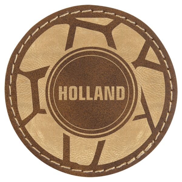 2 1/2" Rustic/ Laserable Leatherette Round Patch with Kota Pro Adhesive Thumbnail