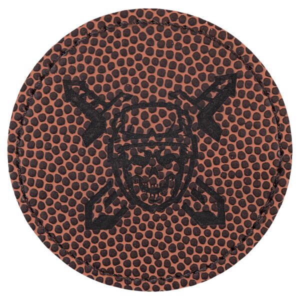 2 1/2" Football Laserable Leatherette Round Patch with Kota Pro Adhesive Thumbnail