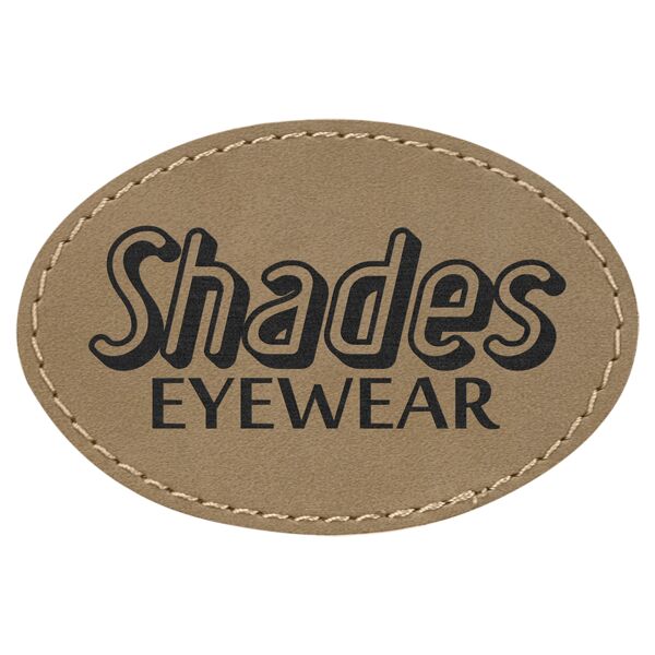 3" x 2" Oval Laserable Leatherette Patch with Adhesive Thumbnail