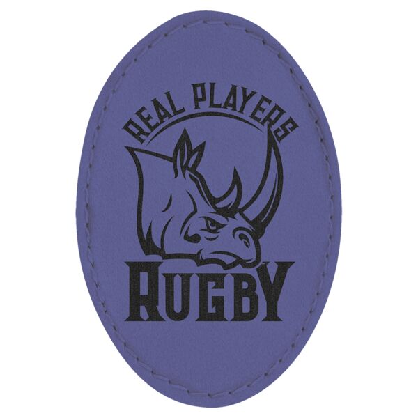 3" x 2" Laserable Leatherette Oval Patch with Kota Prof Adhesive Thumbnail