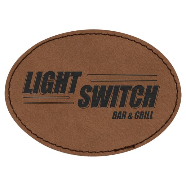 3 1/2" x 2 1/2" Laserable Leatherette Ova Patch with Kota Pro A dhesive Thumbnail