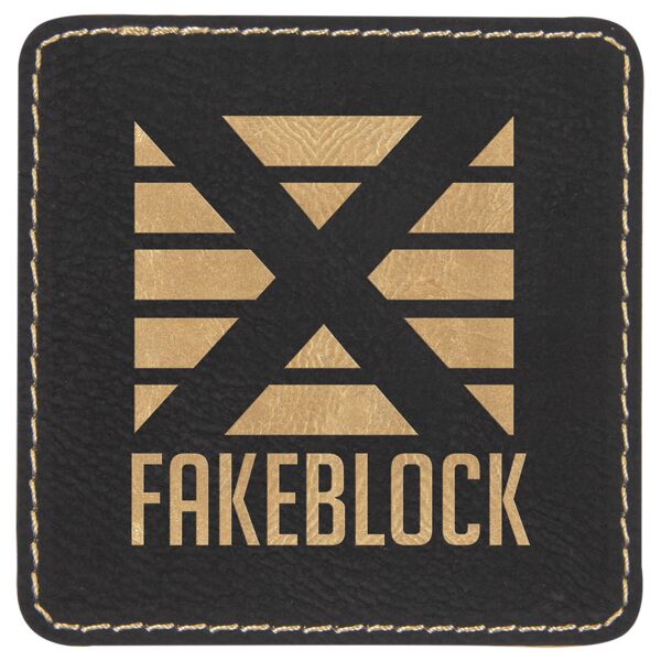 3" x 3" Square Laserable Leatherette Patch with Kota Pro Adhesive Thumbnail