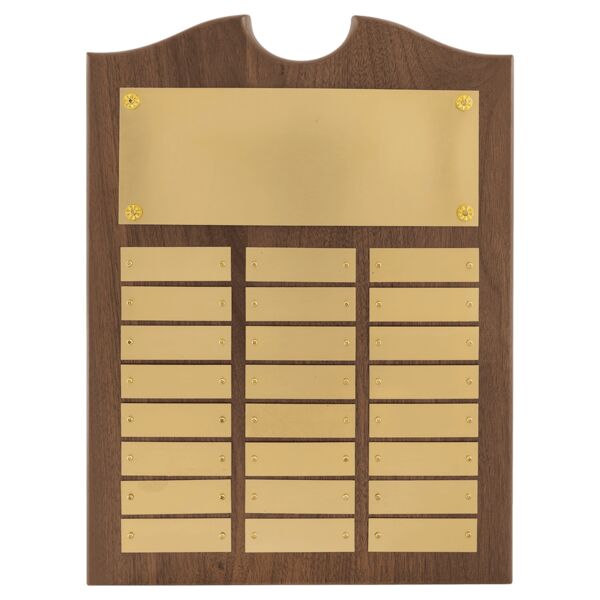 11" x 15"/Plates 7/8" x 2 3/4" American 24 Plate Perpetual Plaque with Brushed Brass Plates Thumbnail