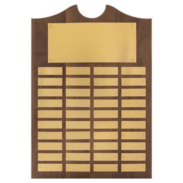 14" x 20"/Plates 7/8" x 2 3/4" American 40 Plate Perpetual Plaque with Brushed Brass Plates Thumbnail