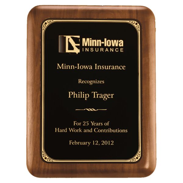 7" x 8" American Plaque with Border Laserable Brass Plate Thumbnail