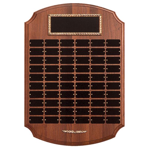 14" x 20"/Plates 1" x 2" American 60 Plate Perpetual Plaque with Brass Plates/ Trim Thumbnail