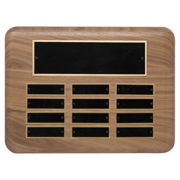 9" x 12"/Plates 7/8" x 2 3/4" American 12 Plate Perpetual Plaque with Brass Plated Steel Plates Thumbnail