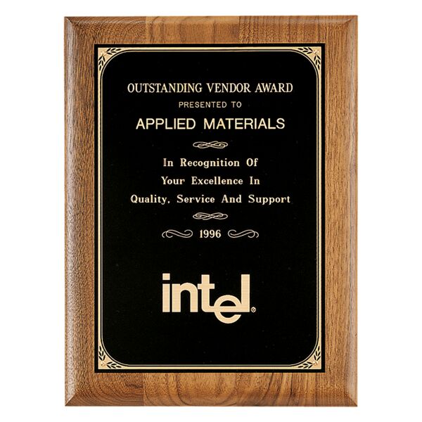 7" x 9" Coventry Series American Plaque with Border Laserable Brass Plate Thumbnail