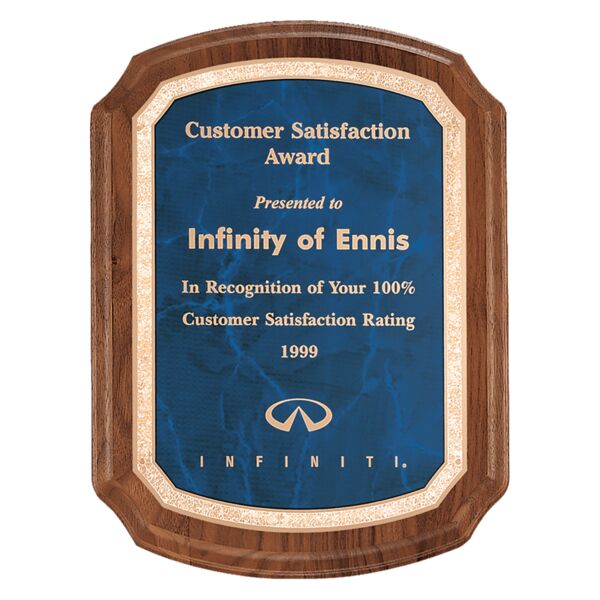 9" x 12" Coventry Series American Plaque with Border Sapphire LaserFX Plateteel Plate Thumbnail