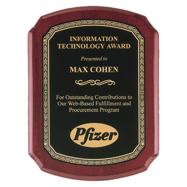 10 1/2" x 13" Airflyte Piano Finish Plaque with Florentine LaserFX Plate Thumbnail