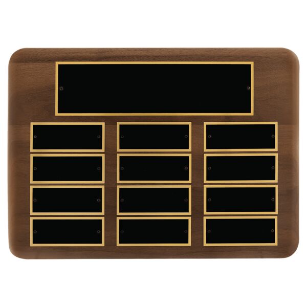 11" x 15"/Plates 1 1/2" x 3 3/4" American 12 Plate Perpetual Plaque with Brass Plates Thumbnail