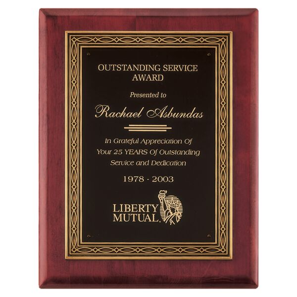 11" x 14" Piano Finish Plaque w/Antique Cast Frame and Brass Plate Thumbnail