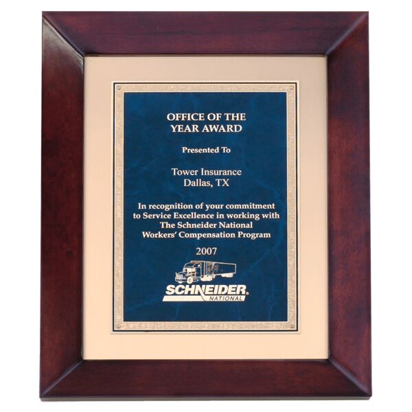 12" x 15" Airflyte Finish with Metal Background and Sapphire Marble and Florentine Border LaserFX Plate Thumbnail