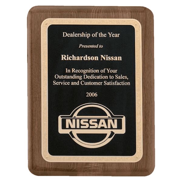 7" x 9" Airflyte Premium Piano Finish Plaque with Florentine Border Textured LaserFX Plate Thumbnail