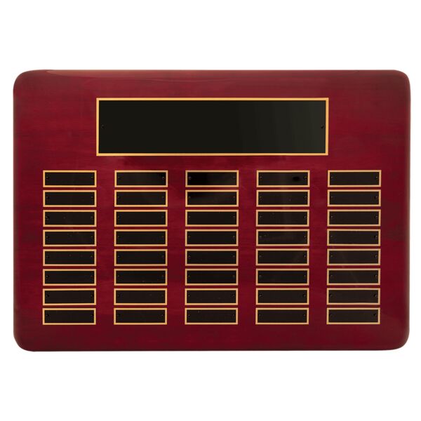 11" x 21"/Plates 7/8" x 2 3/4" Piano Finish 40 Plate Perpetual Plaque with Brass Plates Thumbnail