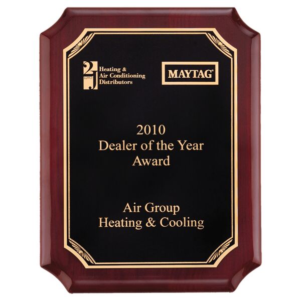 8" x 10 1/2" Airflyte Piano Finish Plaque with Border LaserFX Plate Thumbnail