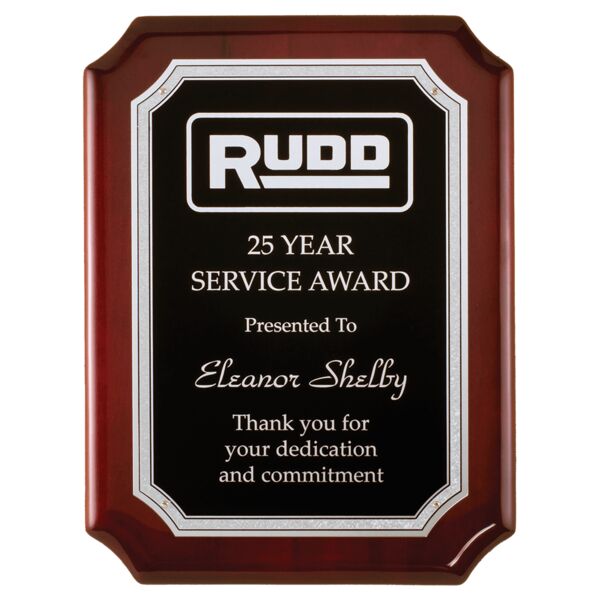 7" x 9" High Gloss Plaque with Florentine Border Textured Laserable Aluminum Plate Thumbnail