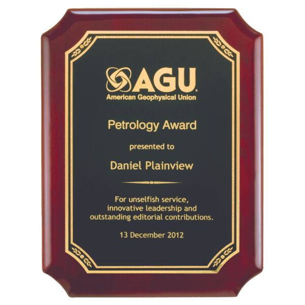 11" x 15" Airflyte Piano Finish Plaque with Florentine Leaf Design LaserFX Plate Thumbnail