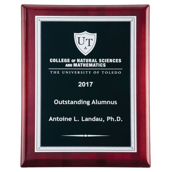 7" x 9" Airflyte Piano Finish Plaque with Textured LaserFX Plate with Florentine Border Thumbnail