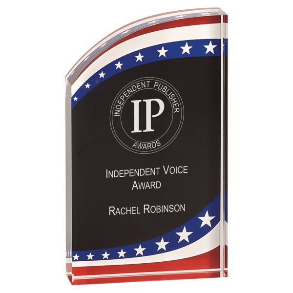 3 1/2" x 6" Stars & Stripes Rounded Acrylic Thumbnail