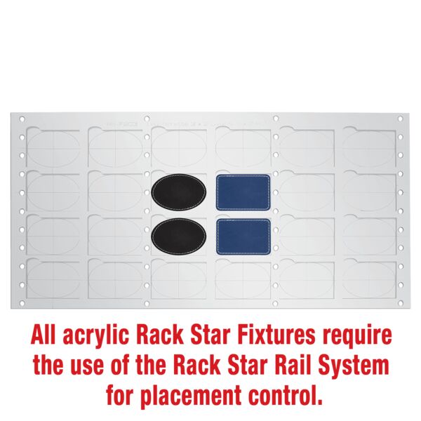 3" x 2" Rectangle/Oval Laserable Leatherette Patch Fixture-Holds 24 Thumbnail