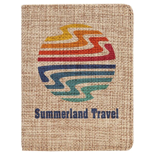 4 1/4" x 5 1/2" Sublimatable Burlap Passport Holder Thumbnail