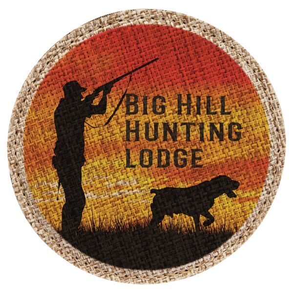 4" Round Sublimatable Burlap Coaster Thumbnail