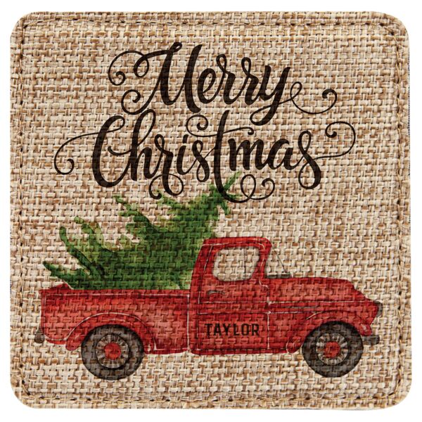 4" x 4" Square Sublimatable Burlap Coaster Thumbnail