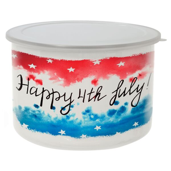 40 oz. Tall Enamel Container with Flexible Plastic Lid Thumbnail