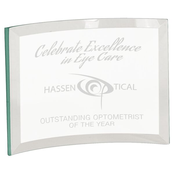 7" x 5" x 3/8" Jade Glass Crescent Thumbnail