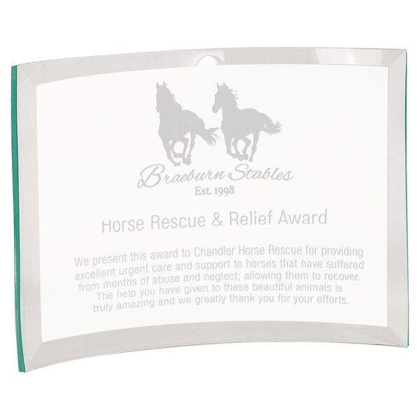 10" x 7" x 3/8" Jade Glass Crescent Thumbnail