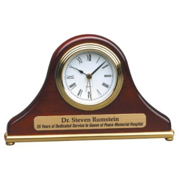 7 1/2" x 4 1/2" Piano Finish Mantel Desk Clock Thumbnail