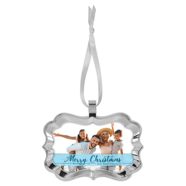 4.25" x 3" Benelux Metal Ornament with Ribbon Thumbnail