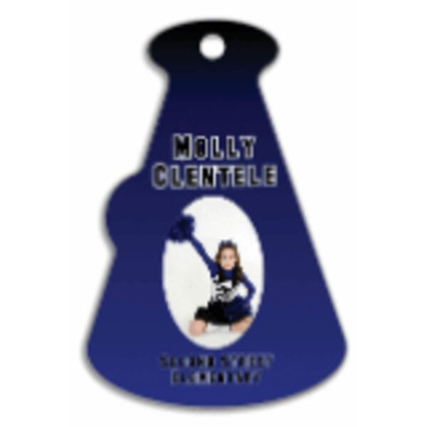 4" x 2.75" Unisub FRP Sublimatable 2-Sided Megaphone Luggage Tag Thumbnail