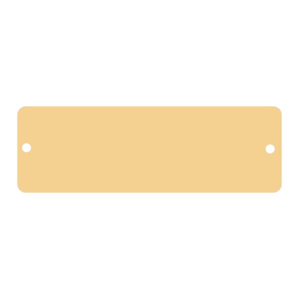 1" x 3" Brushed Brass Plate with Rounded Corners and Two Holes Thumbnail