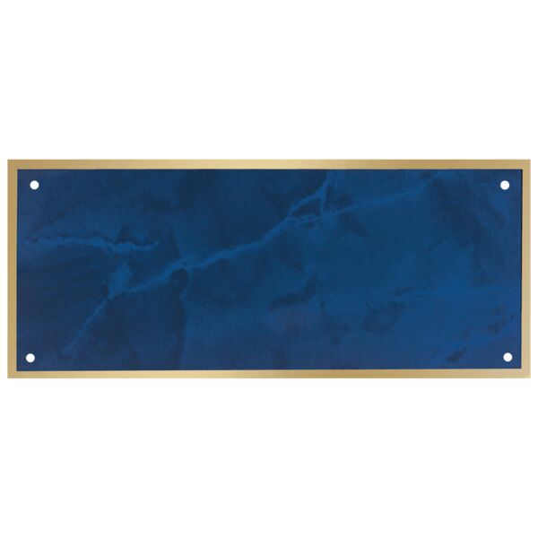 2 7/8" x 6 7/8" Sapphire Marble Plate with Border, 4 holes, and Square Corners Thumbnail