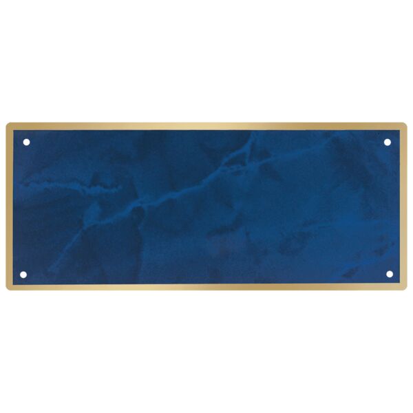 3 1/2" x 10 1/8" Sapphire Marble Plate with Border, Four Holes, and Round Corners Thumbnail