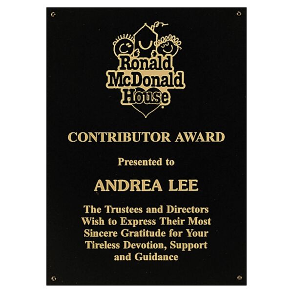 4 1/4" x 6 1/4" Laserable Brass Plaque Plate with Four Holes Thumbnail