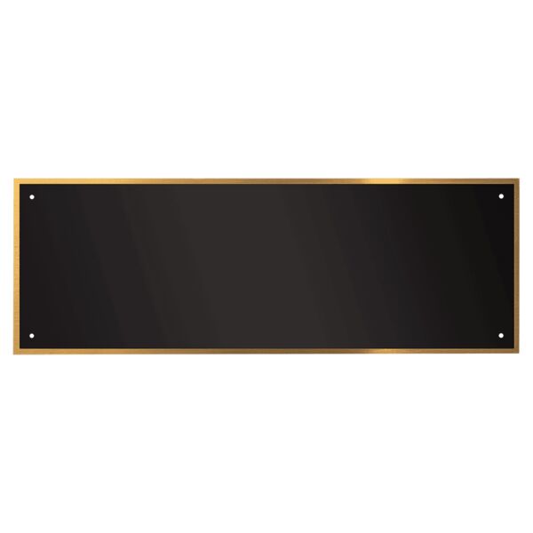 3 1/2" x 10 1/8" Laserable Brass Plate with Thin Border, Square Corners, and 4 Holes Thumbnail