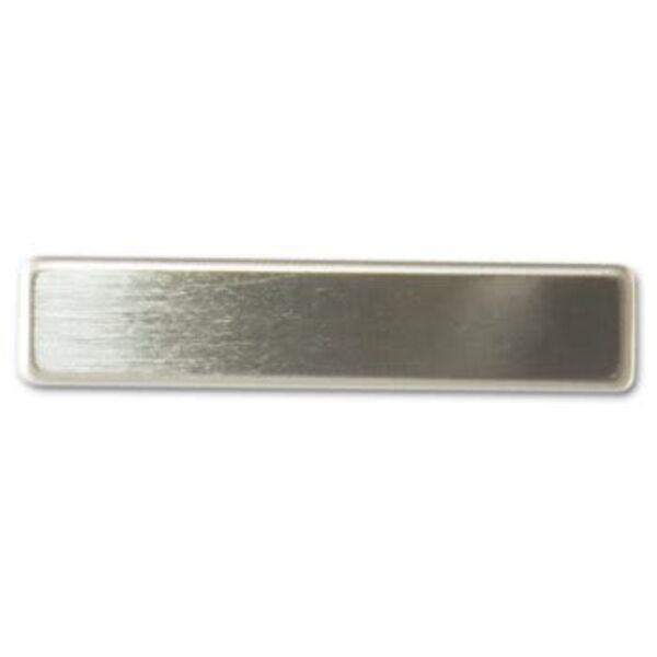 2 3/8" x 1/2" Bright Nickel Name Badge Blank with Fused Posts Thumbnail