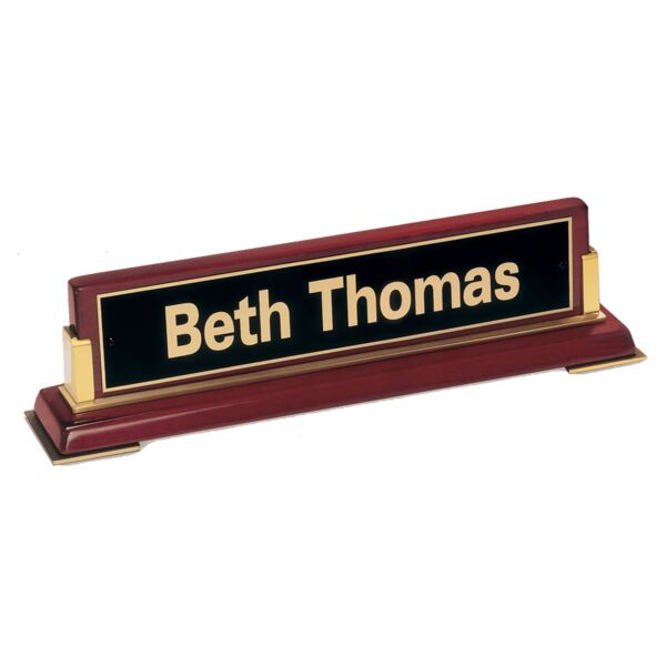 10 5/8"x 2 3/4 x 2 1/2 Piano Finish Nameplate and Metal Accents with Plate Thumbnail