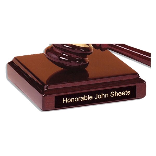 4 1/2" x 4 1/2" Piano Finish Sounding Block with Plate for Personalization (Gavel Sold Separately) Thumbnail